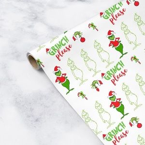 Grinch Please Christmas Wrapping Paper Roll - 6FT